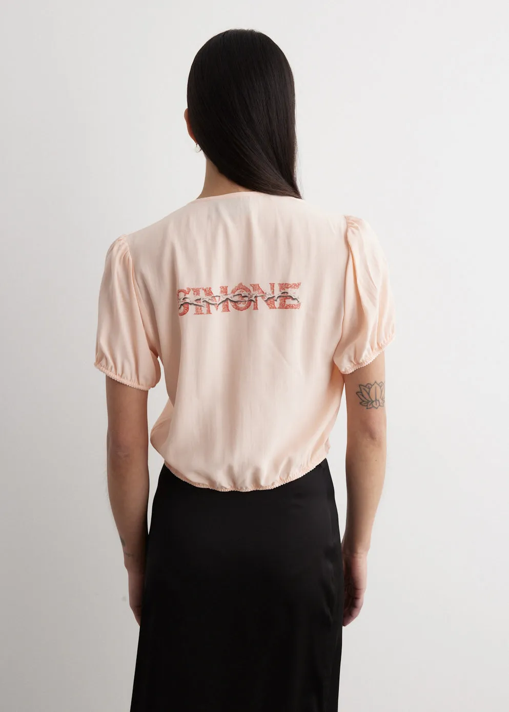 Cropped Puff Sleeve Blouse