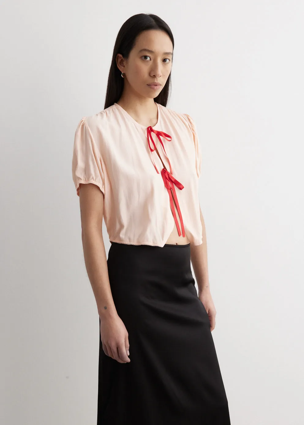 Cropped Puff Sleeve Blouse