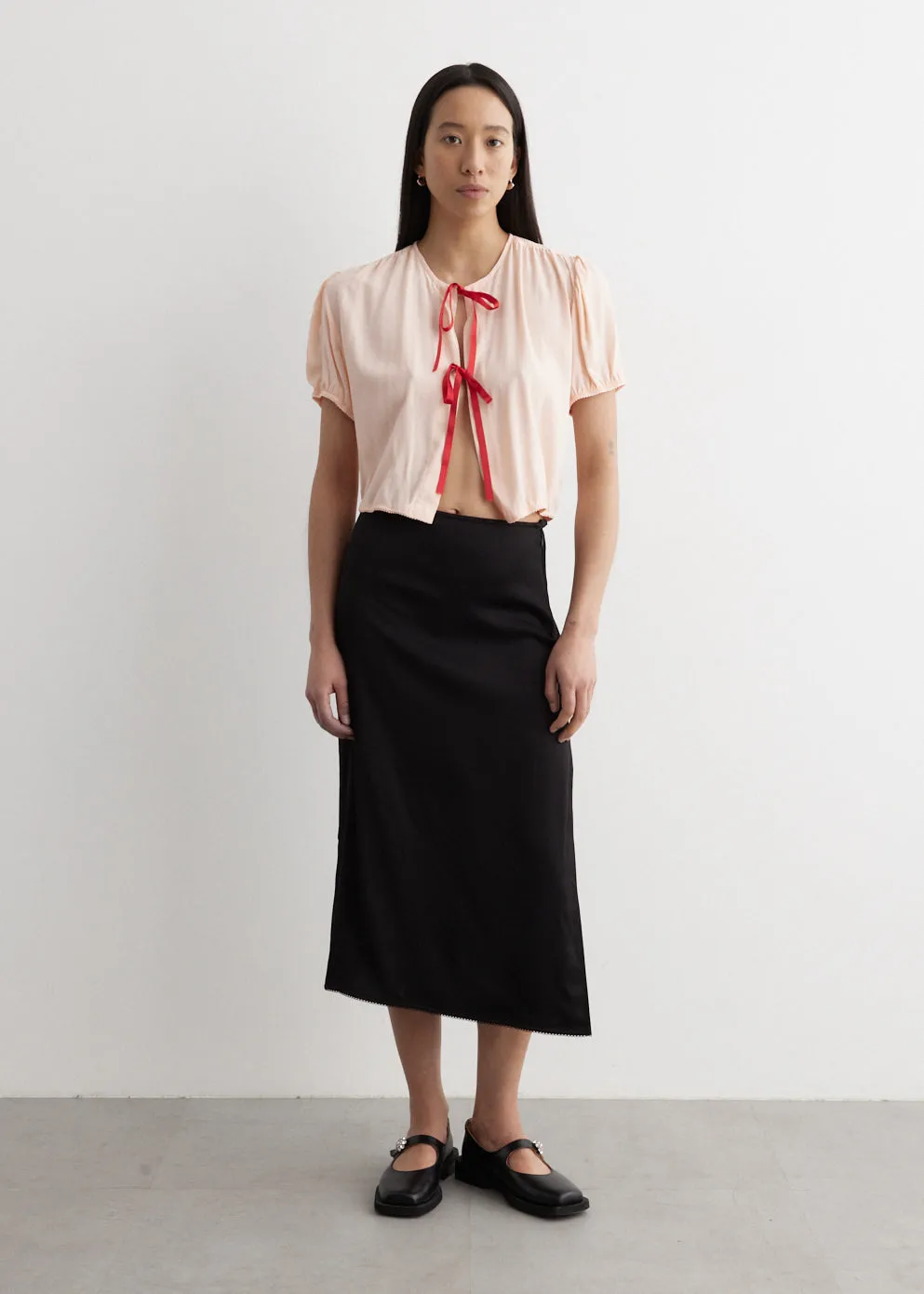 Cropped Puff Sleeve Blouse