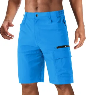 CRYSULLY Men's Hiking Cargo Shorts Outdoor Summer Lightweight Quick Dry Work Casual Shorts with 5 Zipper Pockets