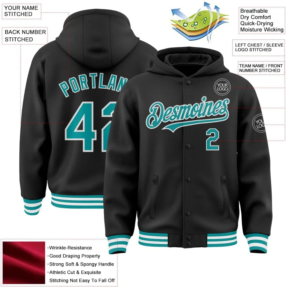 Custom Baseball Hoodie Jackets Men Women Youth Personalized Varsity Letterman Jackets Stitched Name Number Logo