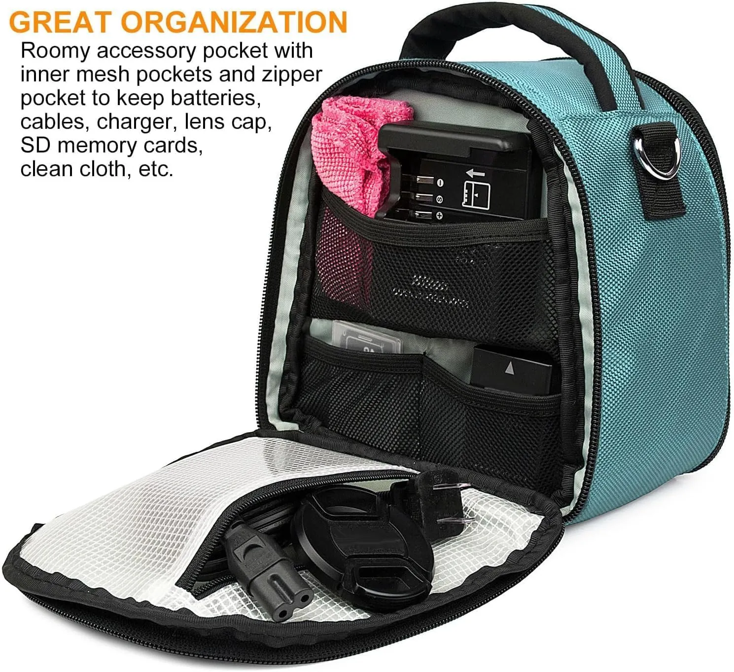 eBigValue DSLR SLR Camera Shoulder Bag Case Compatible With Coolpix L340 L330 B500 B700 L840 L830 L620 P550 P600 P610 S9900 J4 J5 V1