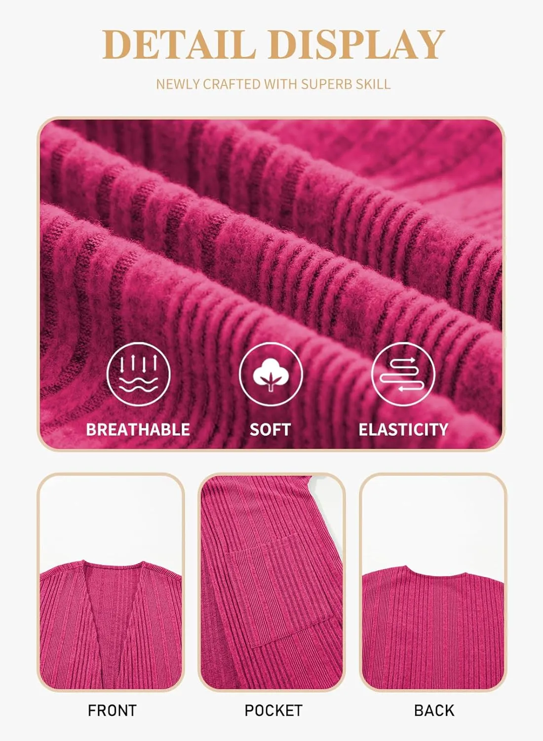 Eytino Womens Plus Size Cardigan Long Sleeve Open Front Casual Knit Sweaters with Pockets Loose Outwear(1X-5X)