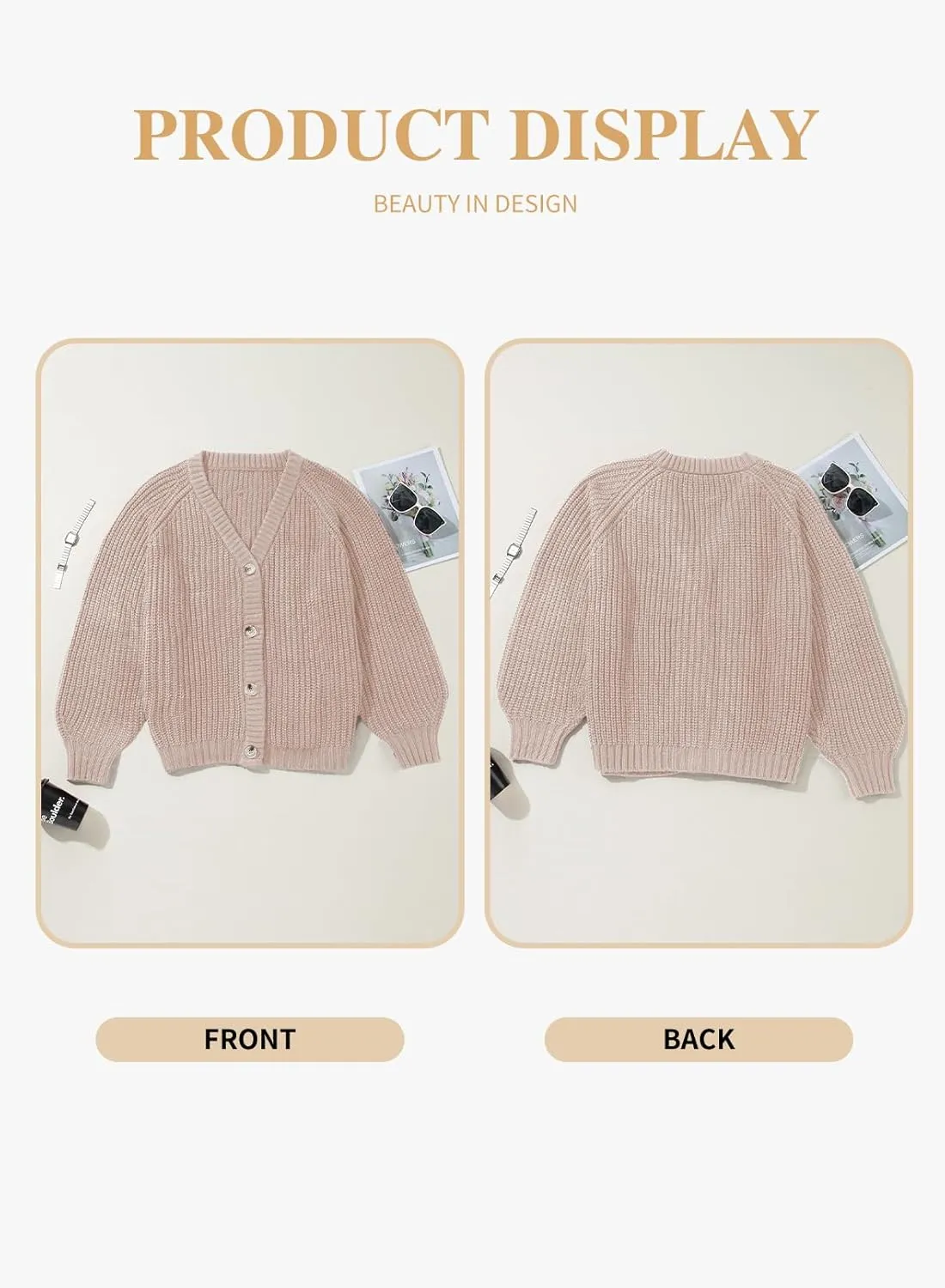 Eytino Womens Plus Size Cardigan Sweater Long Sleeve Button Down Chunky Knit Open Front Cardigans Outwear(1X-5X)