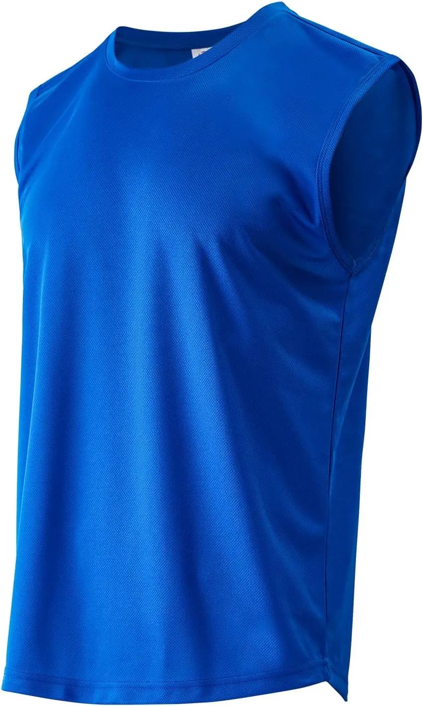 Facitisu Men Sleeveless Shirts Athletic Tank Tops Pack Muscle Tee Workout Quick Dry Gym Shirts