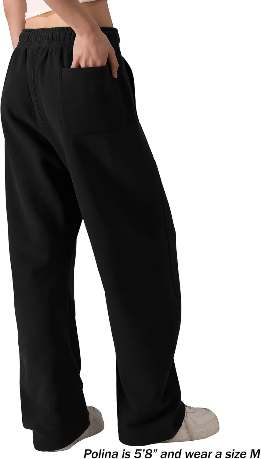FAIABLE Women's Sweatpants Wide Leg - Super Soft Sweat Pants Fleece Baggy Joggers with Pockets, Drawstring & Relaxed Fit