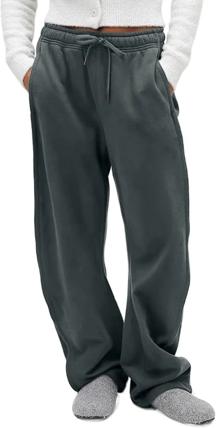 FAIABLE Women's Sweatpants Wide Leg - Super Soft Sweat Pants Fleece Baggy Joggers with Pockets, Drawstring & Relaxed Fit