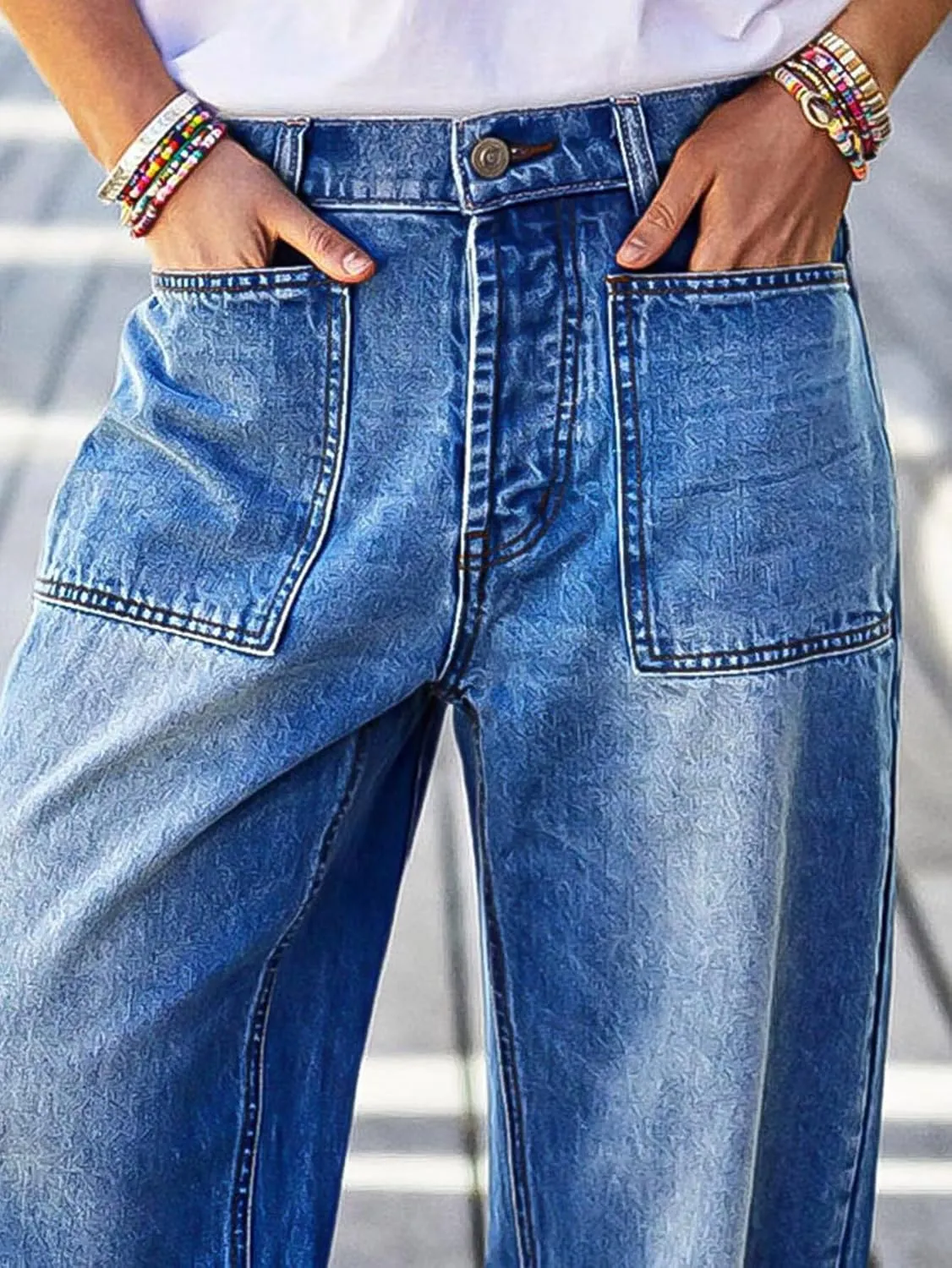 Flamingals Barrel Jeans for Women Trendy High Waisted Stretchy Boyfriend Cropped Jeans Roll Hem Denim Ankle Pants