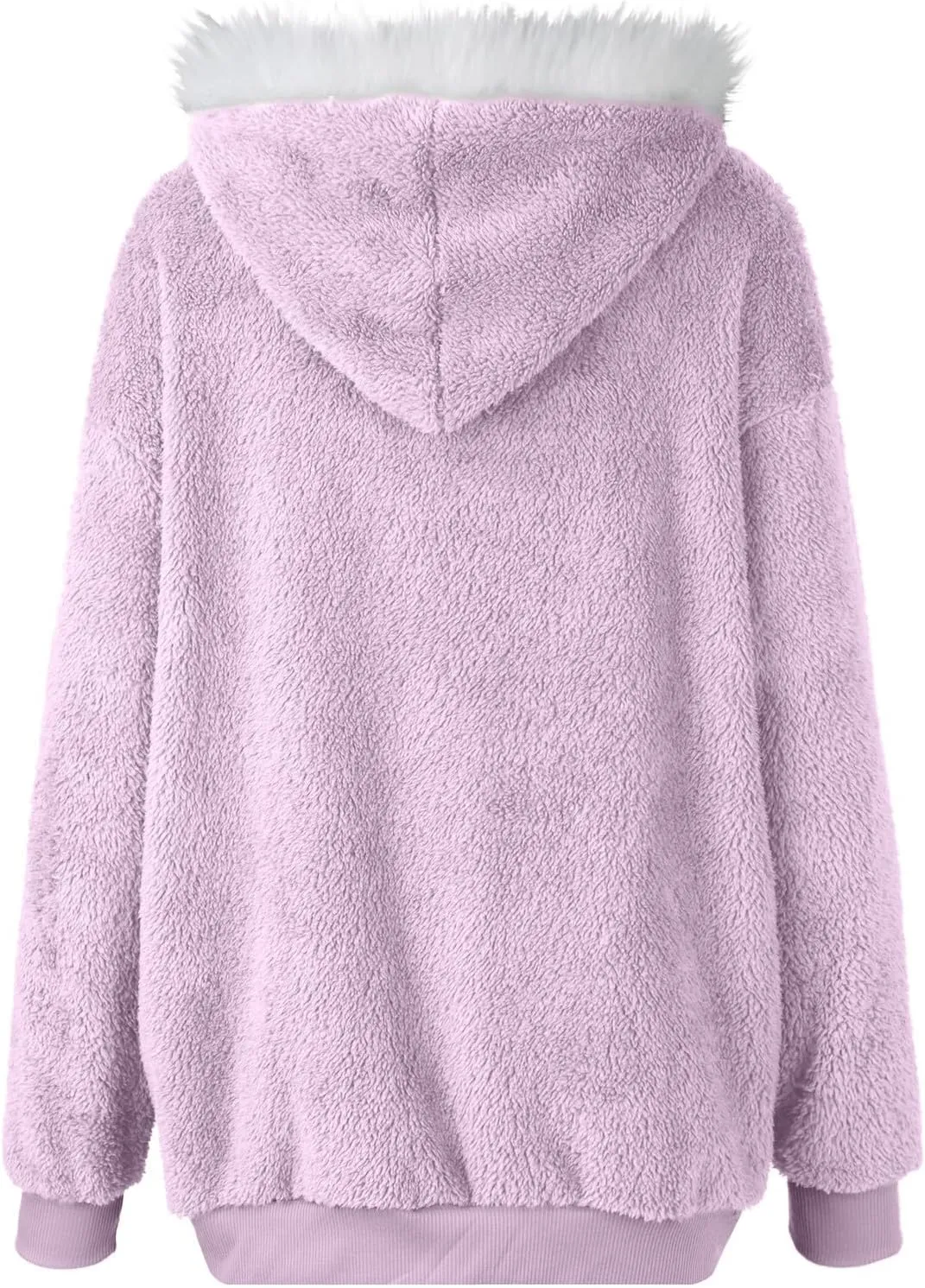 Fleece Jackets for Women 2024 Winter Sherpa Lined Full Zip Hooded Jacket Plus Size Fuzzy Coats with Pockets S-5XL