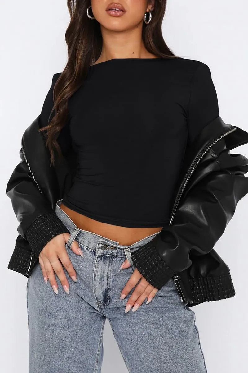 ForeFair Women Sexy Backless Short Sleeve Slim Fit Crewneck Summer Casual Y2K Crop Tee