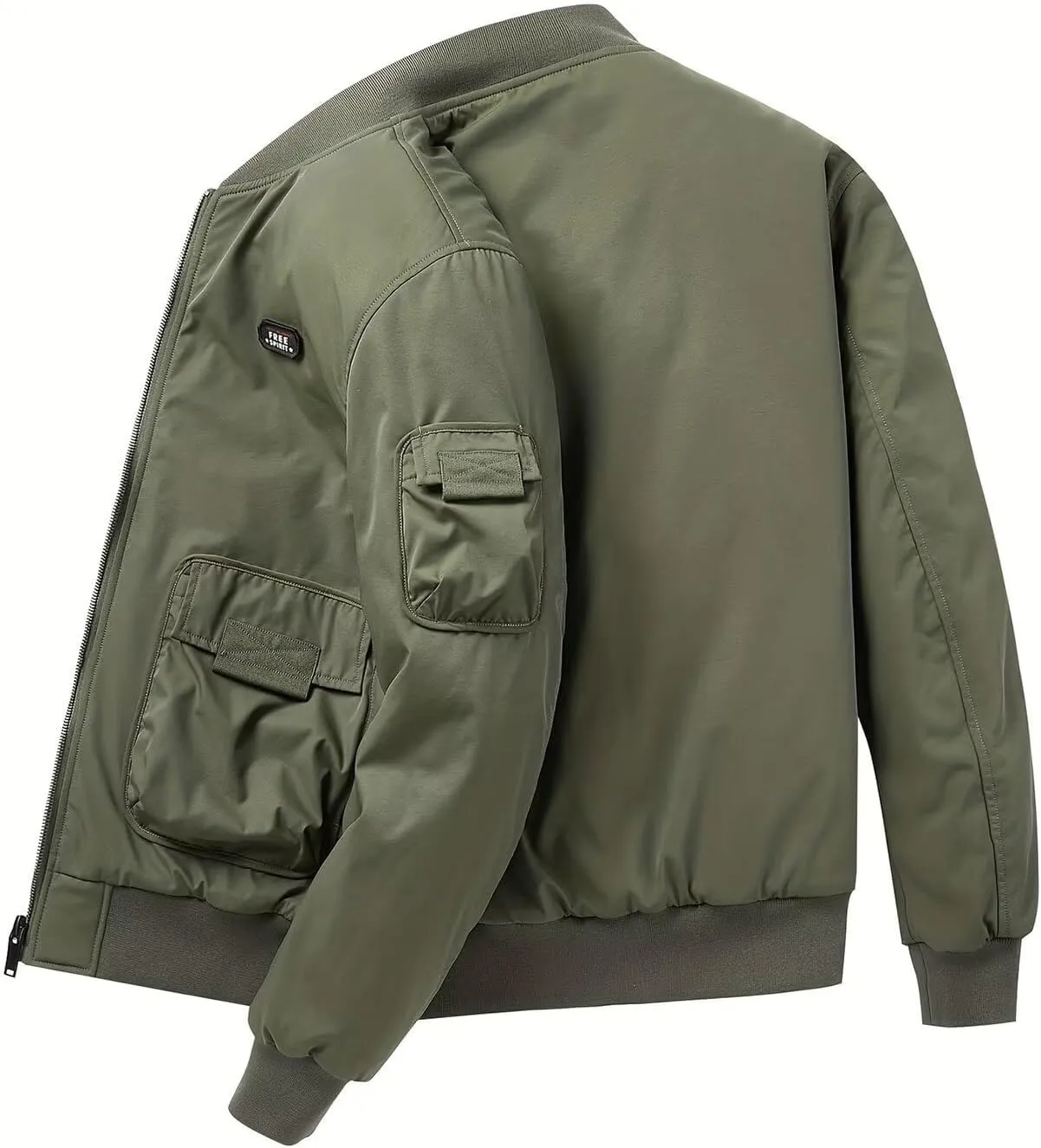 FTIMILD Military Bomber Jacket for Men Casual Windbreaker Jacket Mens Spring and Fall Jacket with Pockets and US Armband