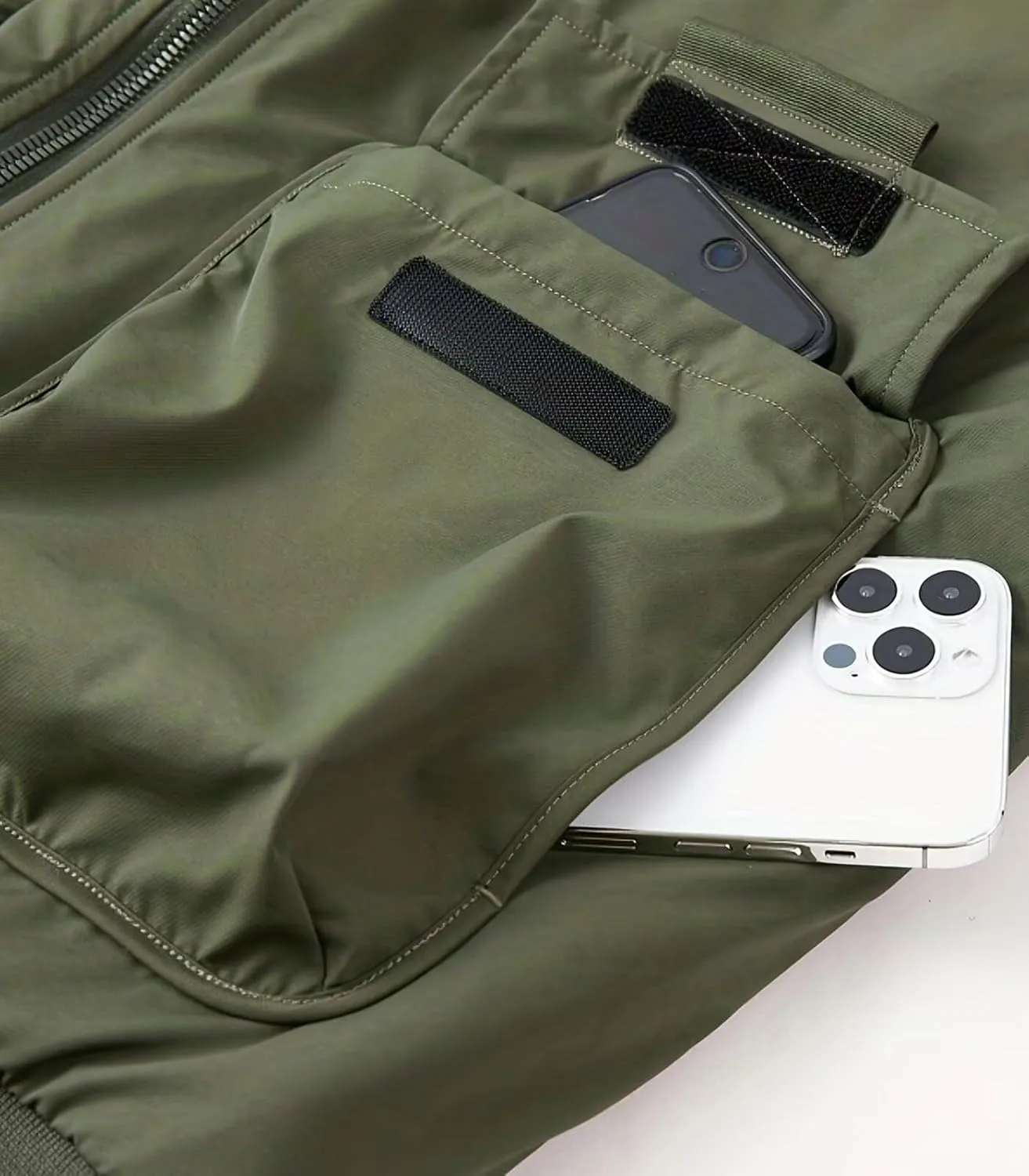 FTIMILD Military Bomber Jacket for Men Casual Windbreaker Jacket Mens Spring and Fall Jacket with Pockets and US Armband