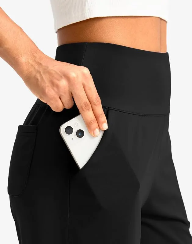 G Gradual Women's Bermuda Long Shorts with Pockets High Waisted Knee Length Shorts for Women Walking Athletic Workout