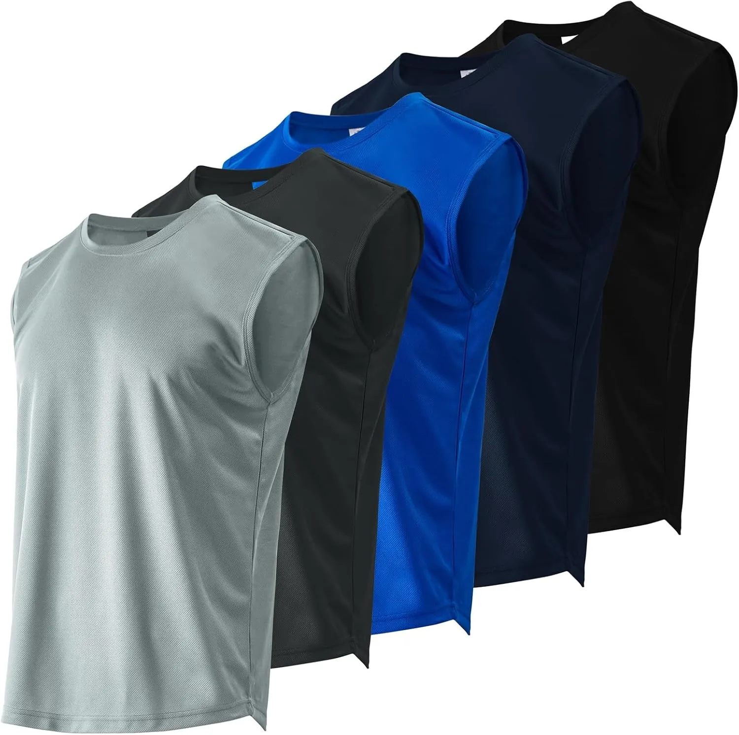Gary Com Men's Pack Quick Dry Workout Tank Top Gym Stretch Muscle Tee Fitness Bodybuilding Sleeveless Crewneck T Shirt