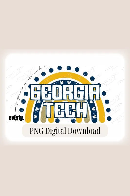 Georgia Tech Rainbow Design PNG Download