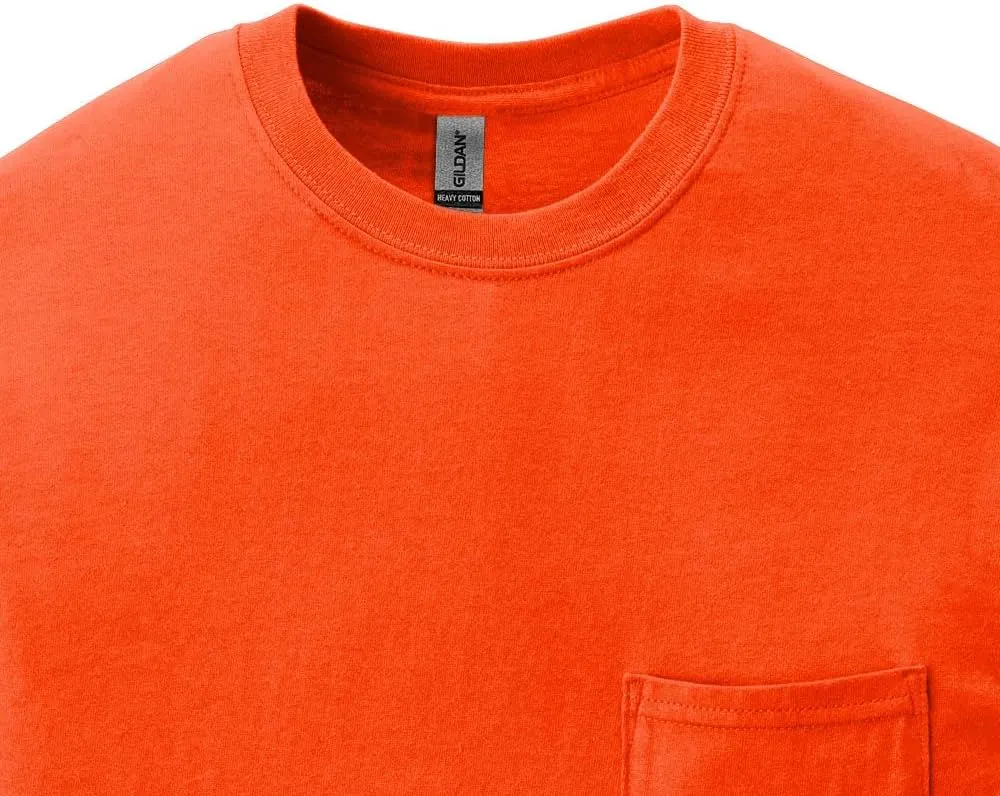 Gildan 5300 Pocket T-Shirts for Men, Bulk Undershirts for Men Multipack - Heavy Cotton Crewneck Pocket Tee Shirts