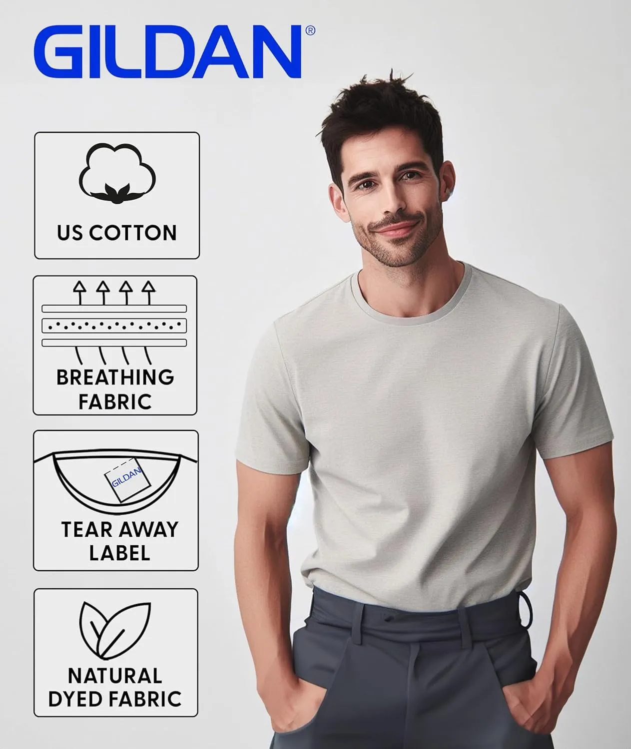 Gildan G500 T-Shirts for Men, Bulk Undershirts for Men Multipack - Create Color Pack 5000 Cotton Crewneck Tee Shirts