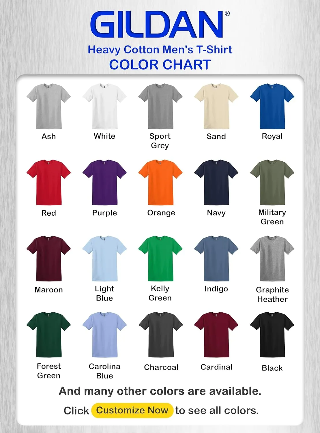 Gildan G500 T-Shirts for Men, Bulk Undershirts for Men Multipack - Create Color Pack 5000 Cotton Crewneck Tee Shirts