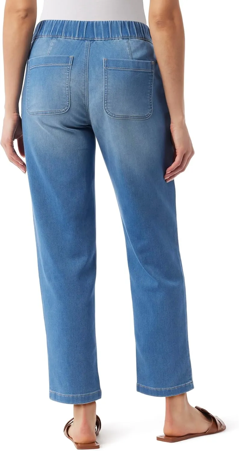 Gloria Vanderbilt Women's Anya Drawstring Pull on Straight Leg Jean Standard