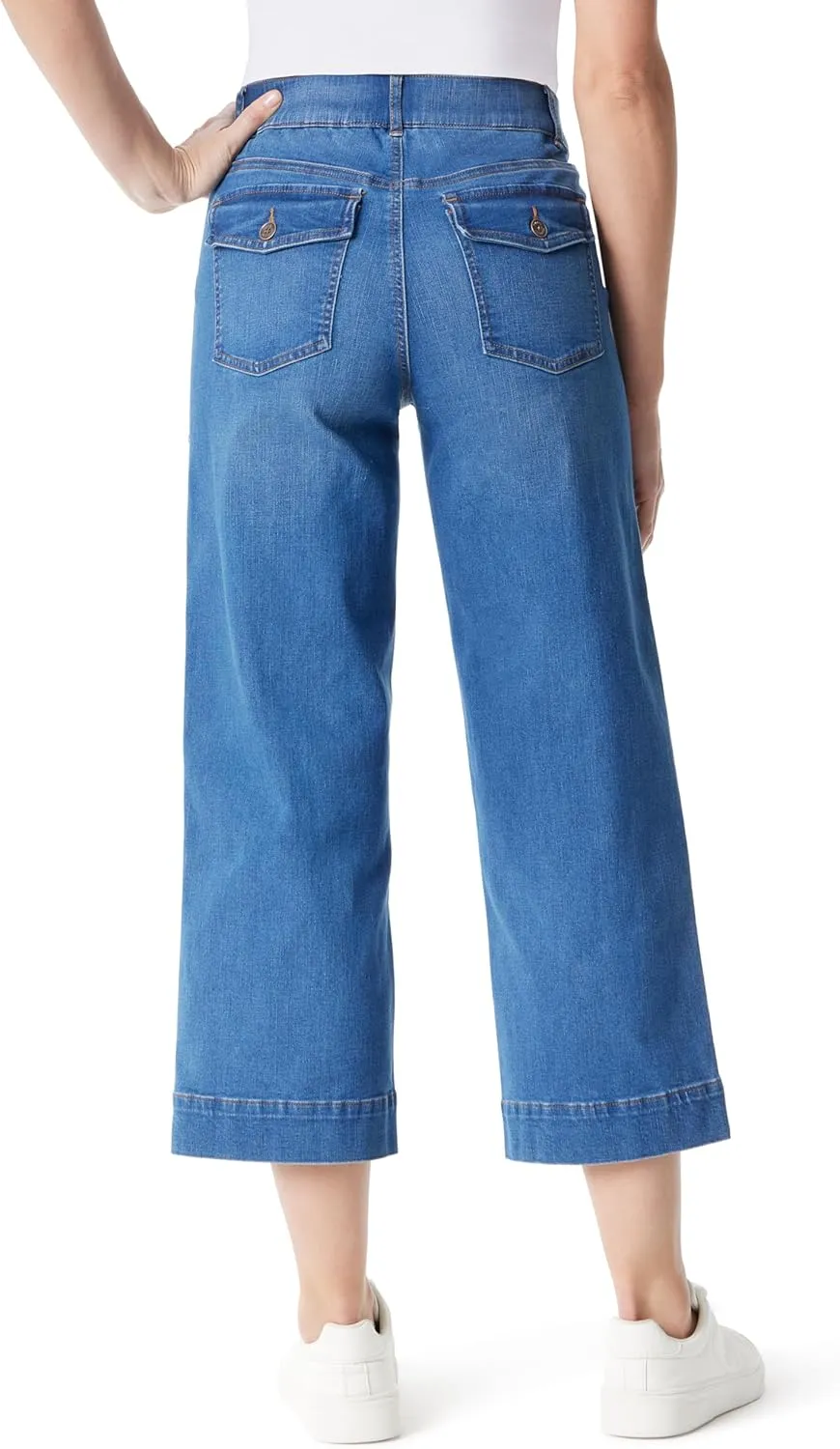 Gloria Vanderbilt Women's Shape Effect Pull on High Rise Wide Leg Crop Standard