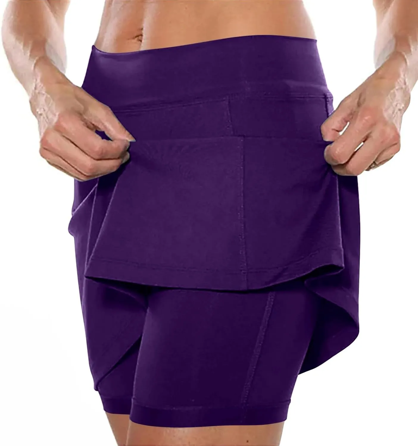 Golf Skirts for Women high Waisted Tennis Skirt with Pockets for Balls Womens Athletic Shorts Longer
