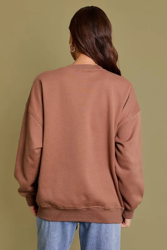Good Vibes Only Sweatshirt - Brown