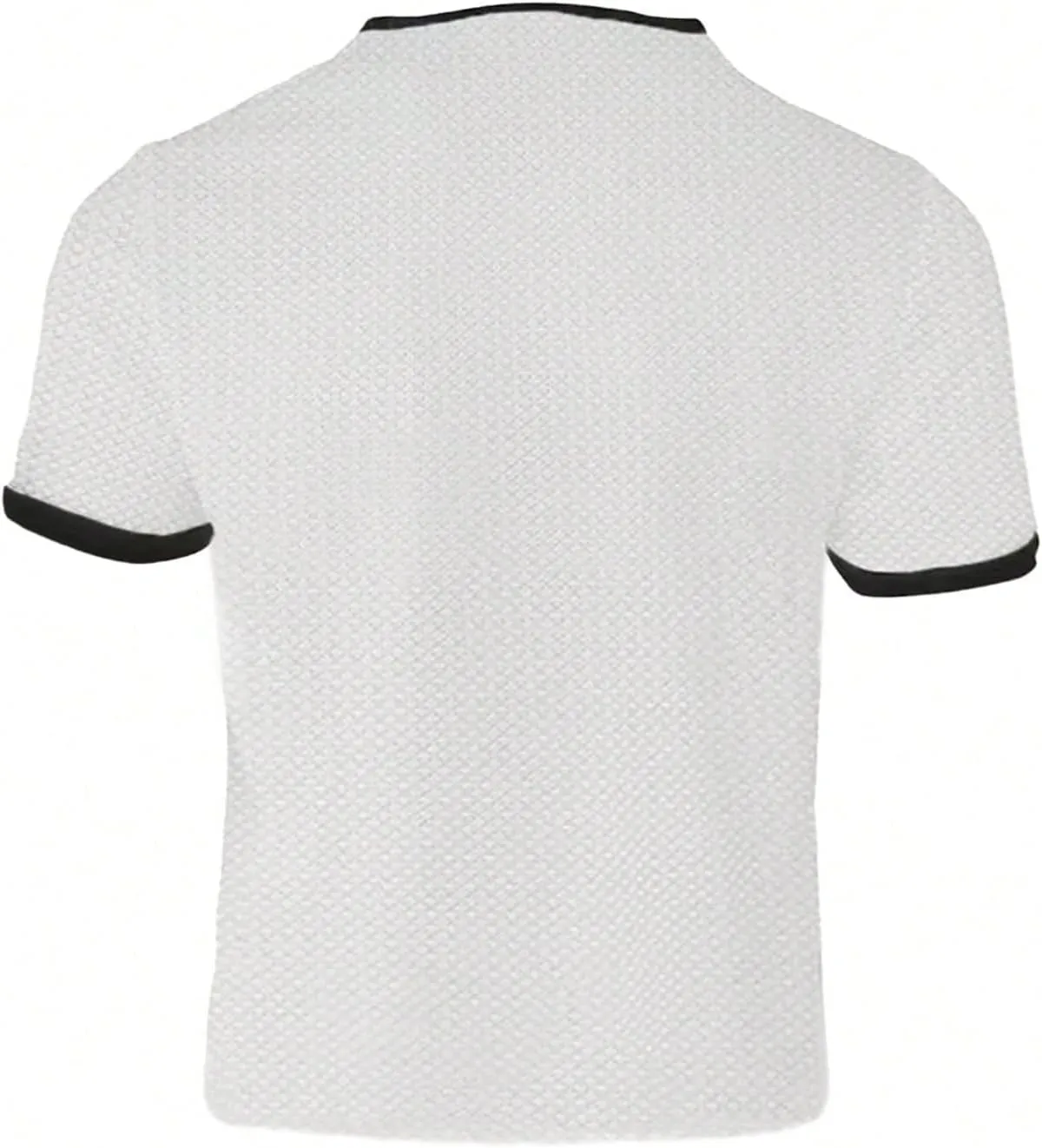 GORGLITTER Men's Deep V Neck Waffle Knit Shirt Casual Short Sleeve Solid Tee Shirts