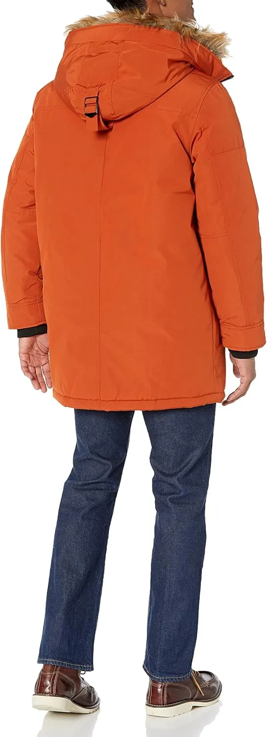 GUESS Men's Heavyweight Hooded Parka Jacket With Removable Faux Fur Trim