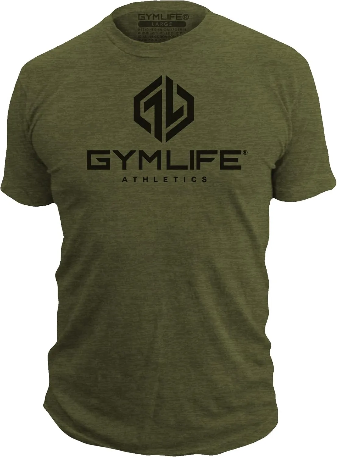 Gym Life Men's Power Up Athletic Performance Short Sleeve Workout T-Shirt, Black