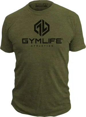 Gym Life Men's Power Up Athletic Performance Short Sleeve Workout T-Shirt, Black
