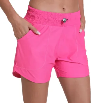 Haowind Workout Shorts for Women with Pockets Mid Waisted Athletic Sport Pants Lightweight Gym Running Shorts with Liner