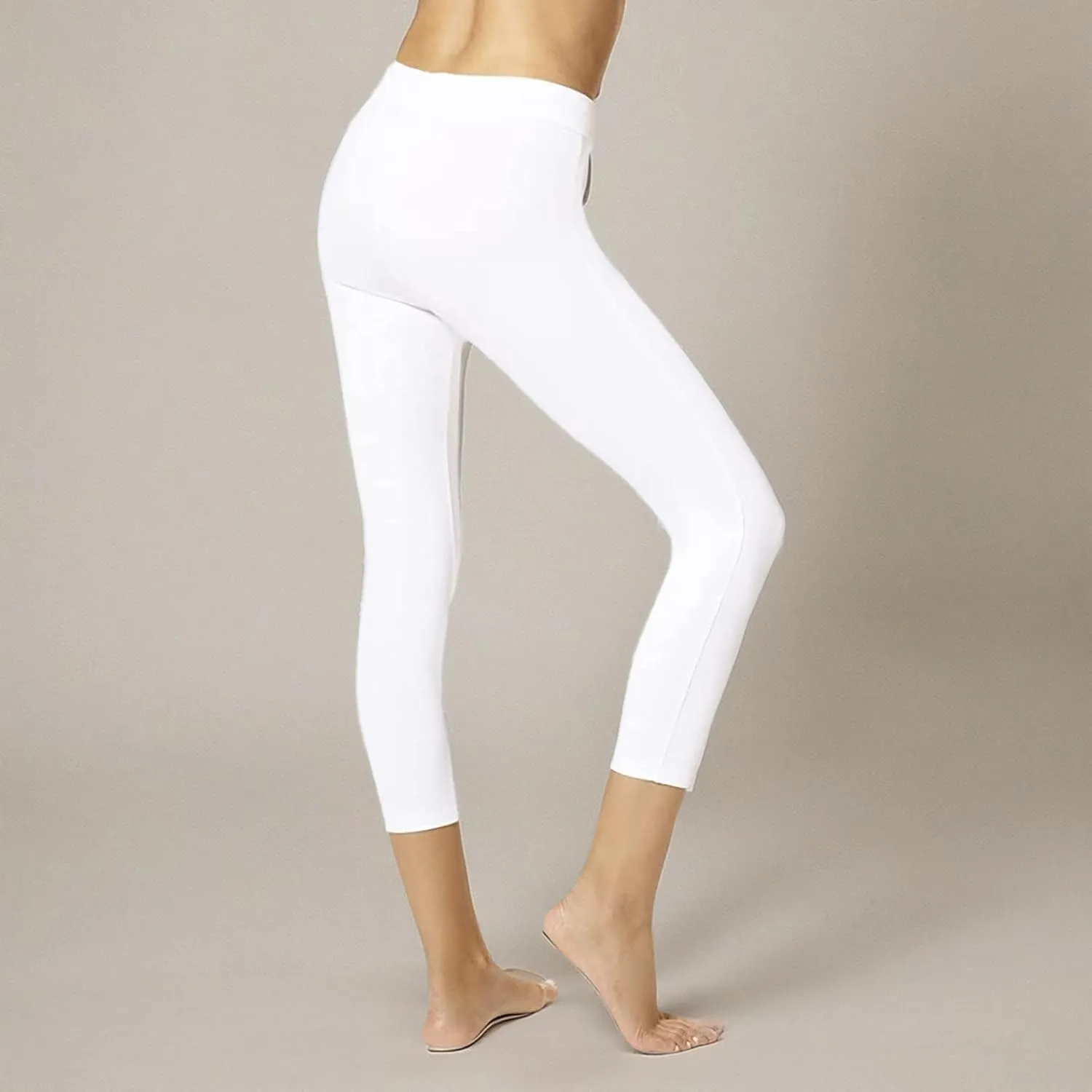HUE Women's Wide Waistband Blackout Cotton Capri Leggings, Assorted