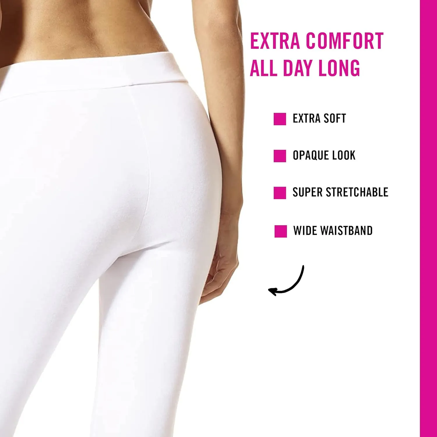 HUE Women's Wide Waistband Blackout Cotton Capri Leggings, Assorted