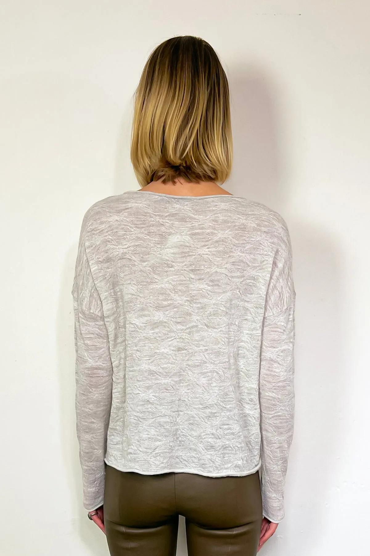 Jaquard Wool Knit Sweater - Pearl