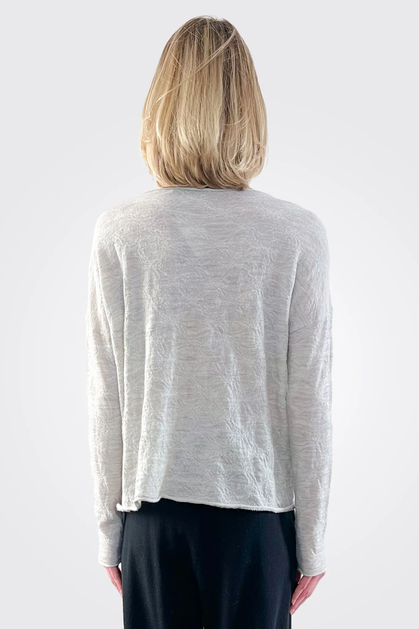 Jaquard Wool Knit Sweater - Pearl