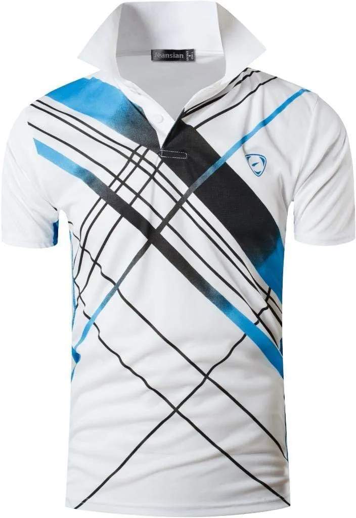 jeansian Men's 3 Packs Ourdoor Sport Quick Dry Polo T-Shirt Tee Tshirt Golf Tennis Bowling Fit LSL195