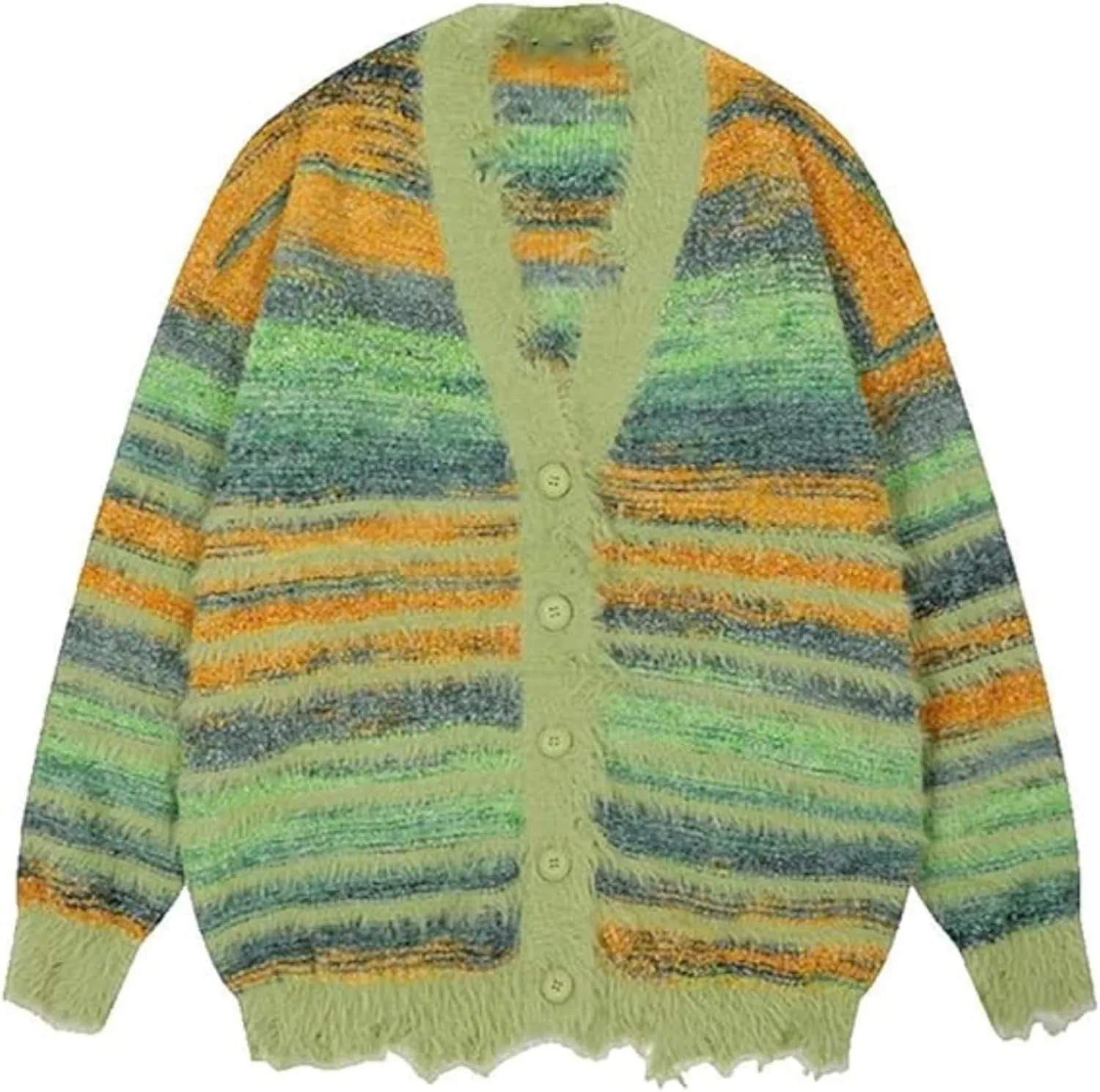 Knitted Sweaters Striped Cardigan V-Neck Button Down Long Sleeve Cardigan Y2K Fall Sweater Outwear Cardigan Unisex
