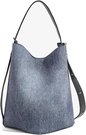 Large Bucket Tote Bag for Women Vegan Leather Crossbody Shoulder Handbag Open Top Slouchy Travel Purse Mothers Day Gift