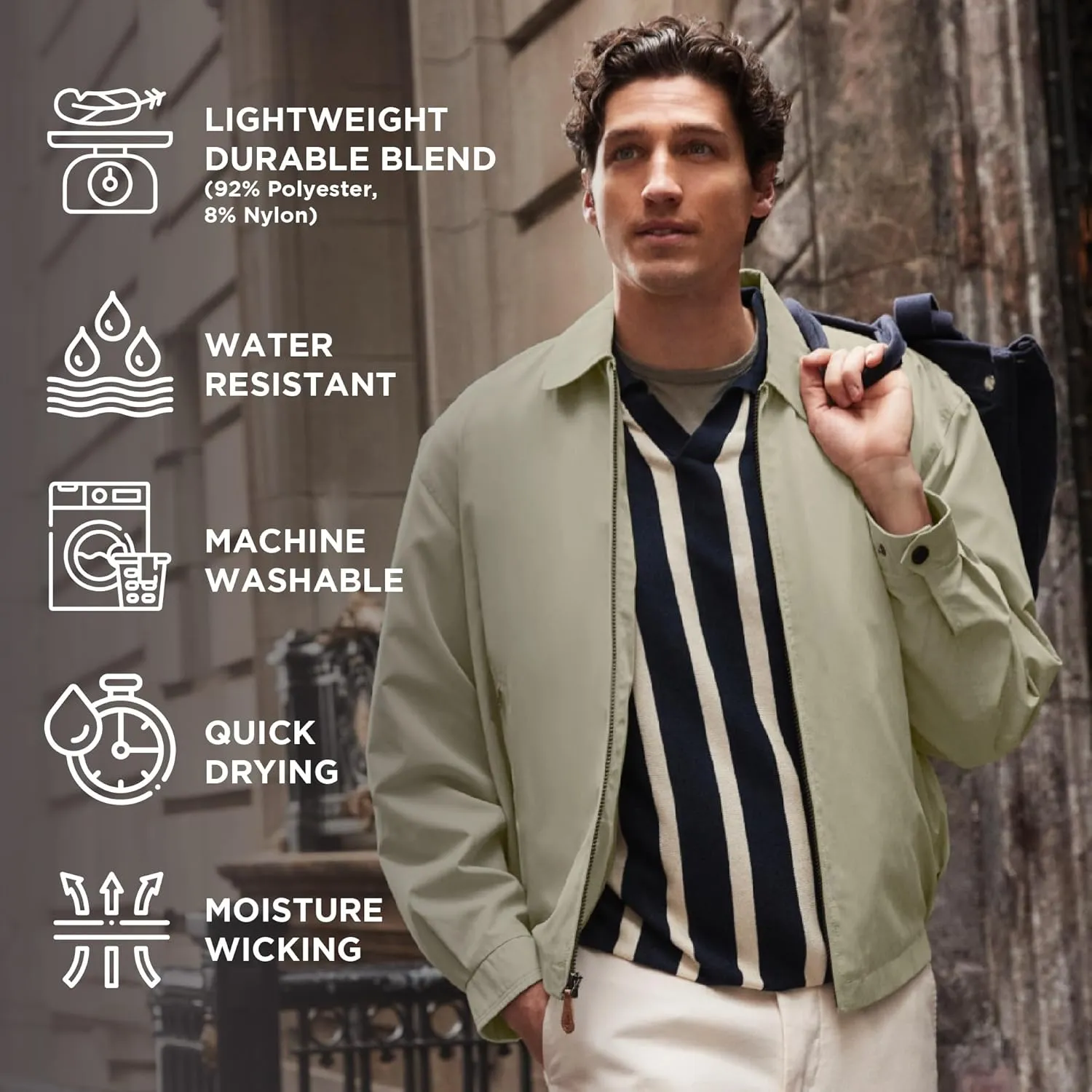 LONDON FOG Men's Auburn Zip-Front Golf Jacket (Regular & Big-Tall Sizes)