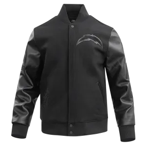 LOS ANGELES CHARGERS TRIPLE BLACK MEN'S WOOL VARSITY JACKET (TRIPLE BLACK MEN'S)