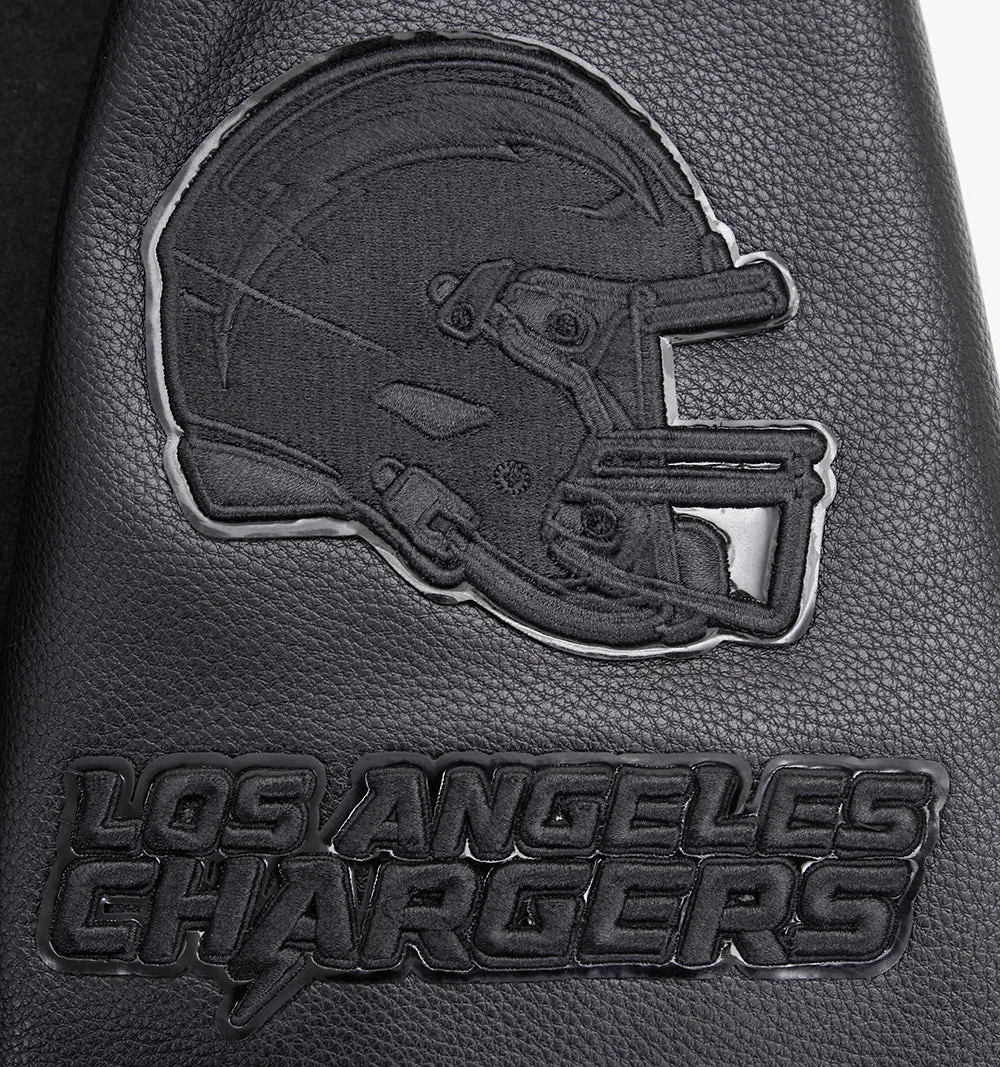 LOS ANGELES CHARGERS TRIPLE BLACK MEN'S WOOL VARSITY JACKET (TRIPLE BLACK MEN'S)