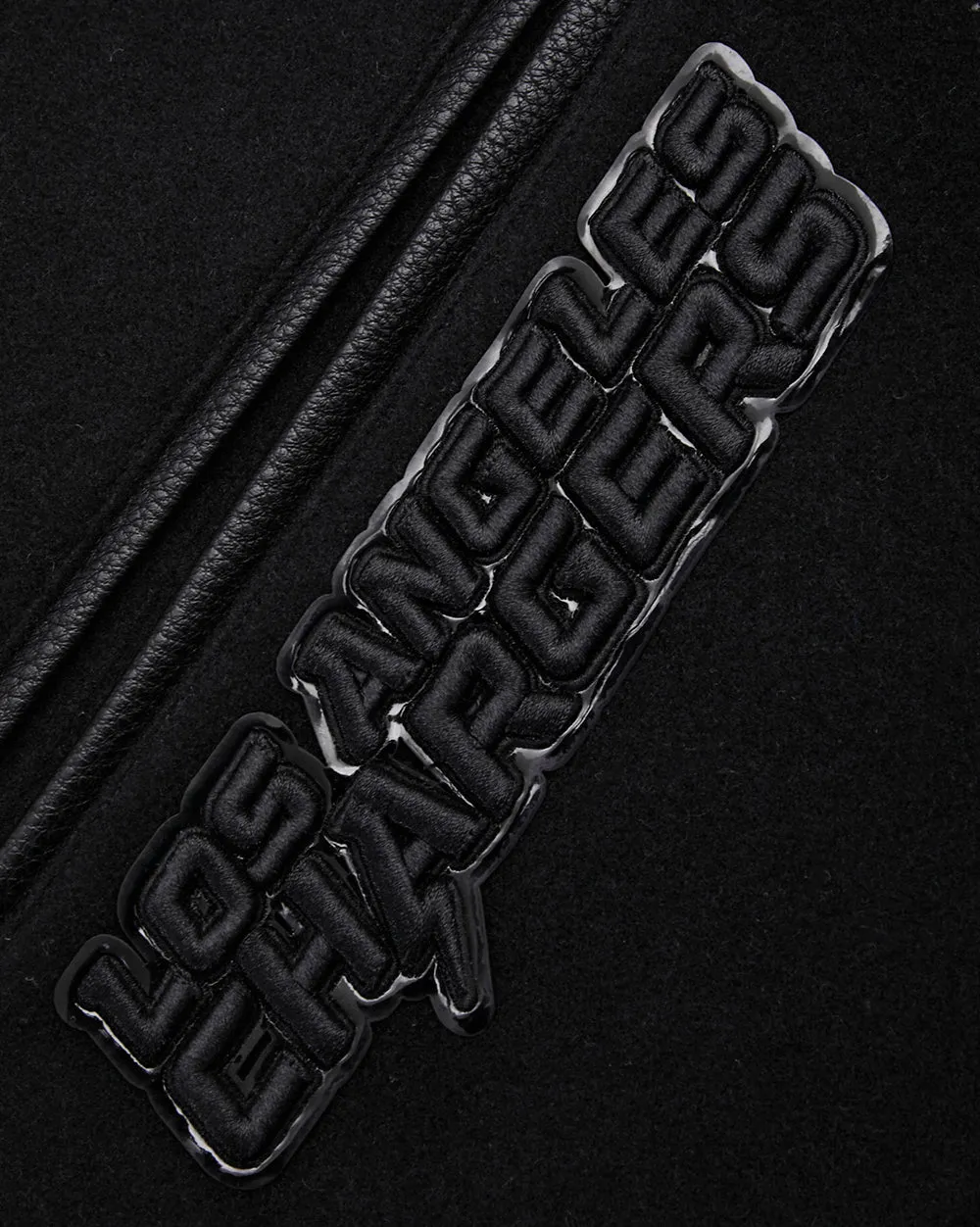 LOS ANGELES CHARGERS TRIPLE BLACK MEN'S WOOL VARSITY JACKET (TRIPLE BLACK MEN'S)