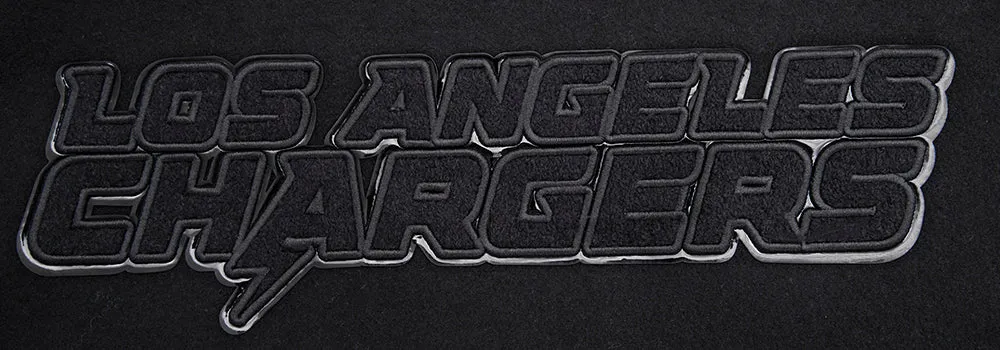 LOS ANGELES CHARGERS TRIPLE BLACK MEN'S WOOL VARSITY JACKET (TRIPLE BLACK MEN'S)
