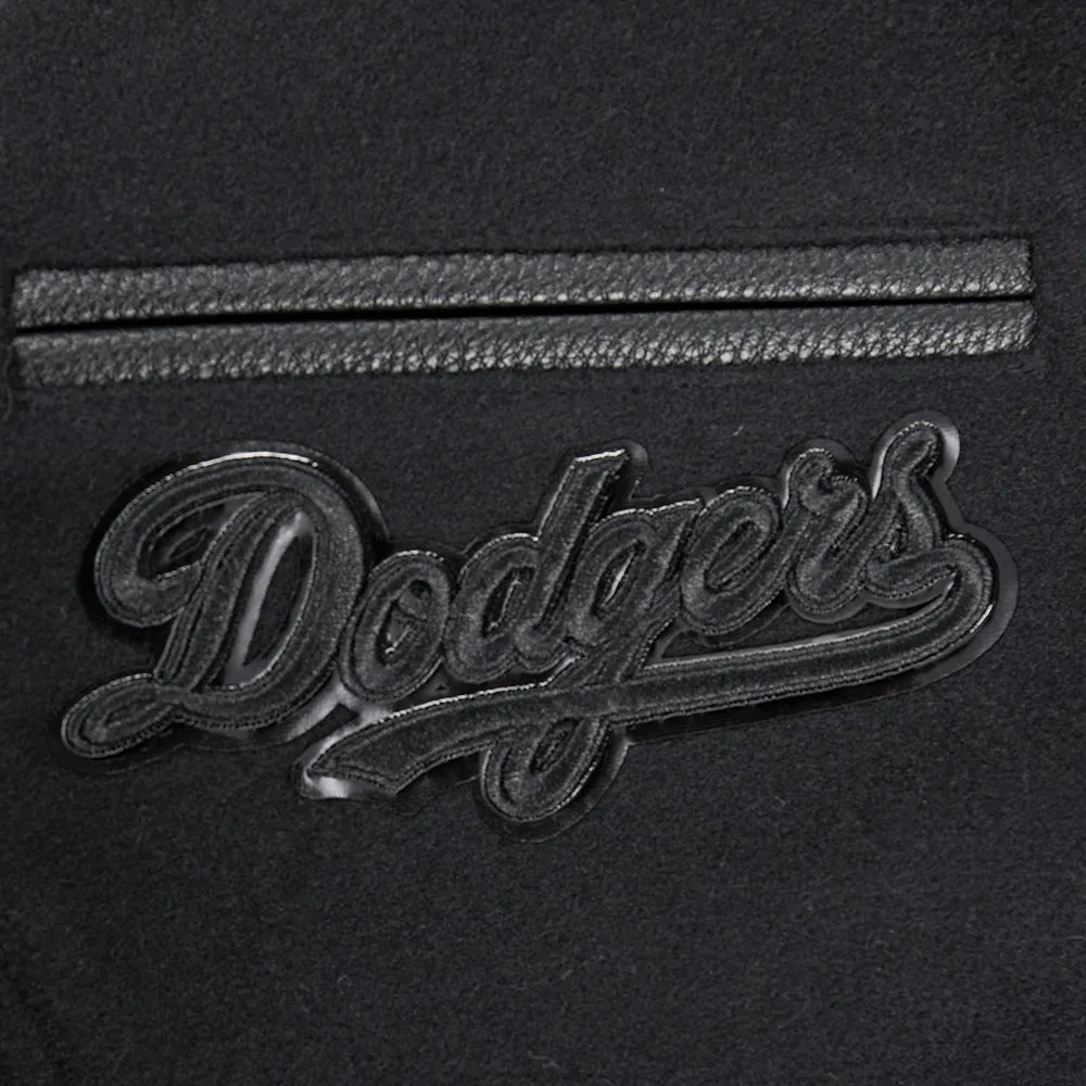 LOS ANGELES DODGERS TRIPLE BLACK BIG BOYS WOOL VARSITY JACKET (JET BLACK)