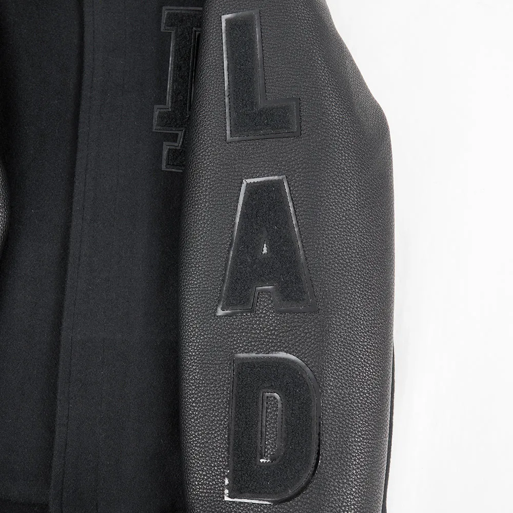 LOS ANGELES DODGERS TRIPLE BLACK BIG BOYS WOOL VARSITY JACKET (JET BLACK)