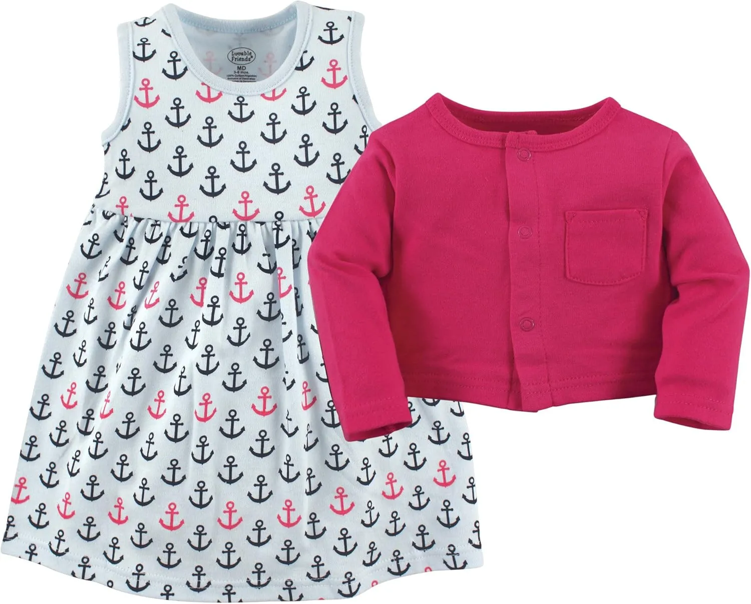 Luvable Friends baby-girls Dress and Cardigan