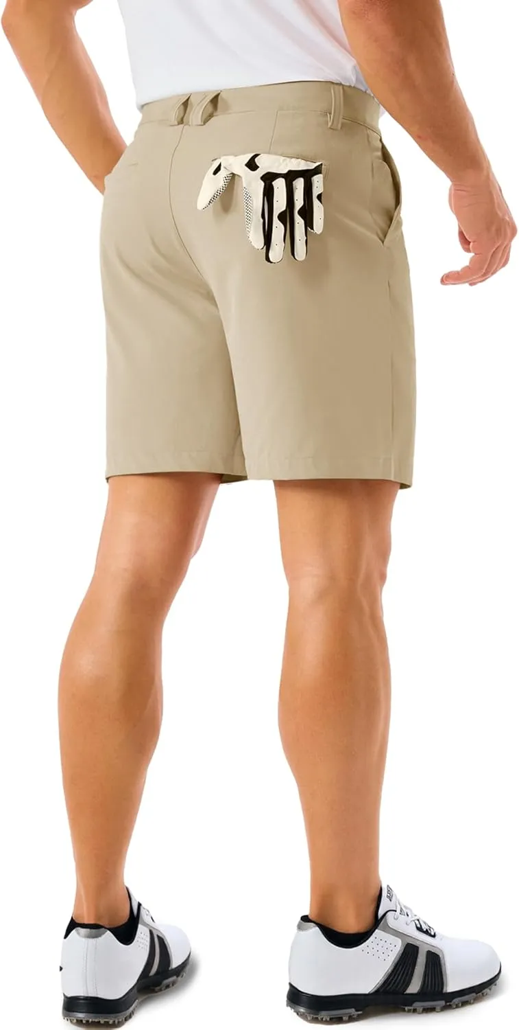MAGCOMSEN Men's Golf Shorts 7" Quick Dry Lightweight Stretch Casual Shorts with 6 Pockets Dress Work Hiking
