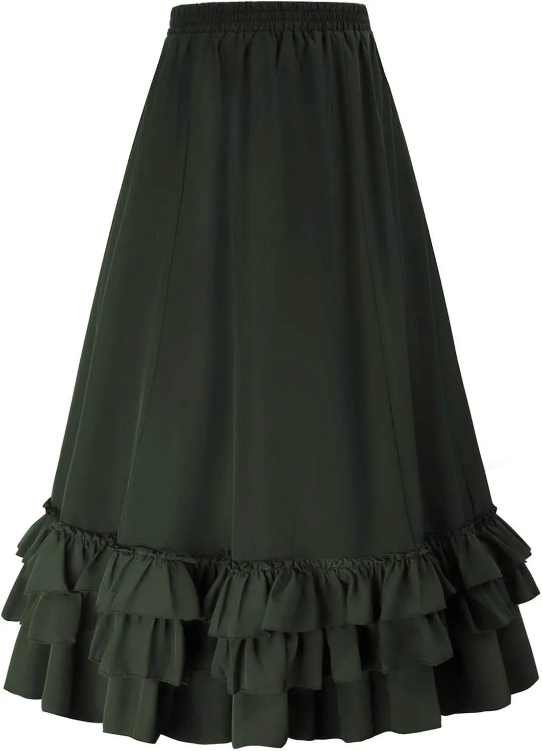 Maxi Skirts for Women Vintage Renaissance Victorian Layered Long Skirt Gothic Steampunk High Waisted Pirate Skirt