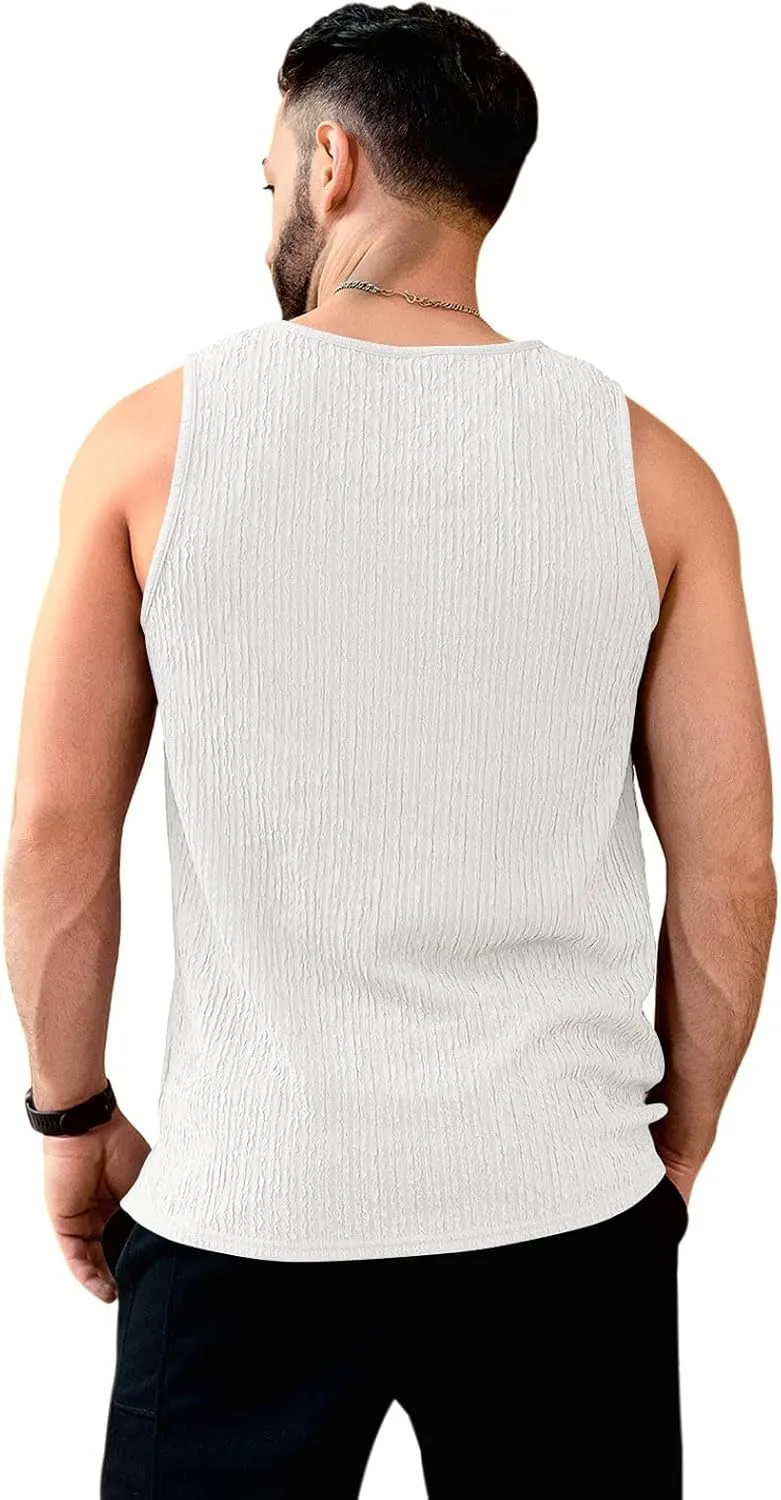 Men's Tank Tops Summer Sleeveless T Shirt Casual Ribbed Knit Muscle Basic Tee Shirts