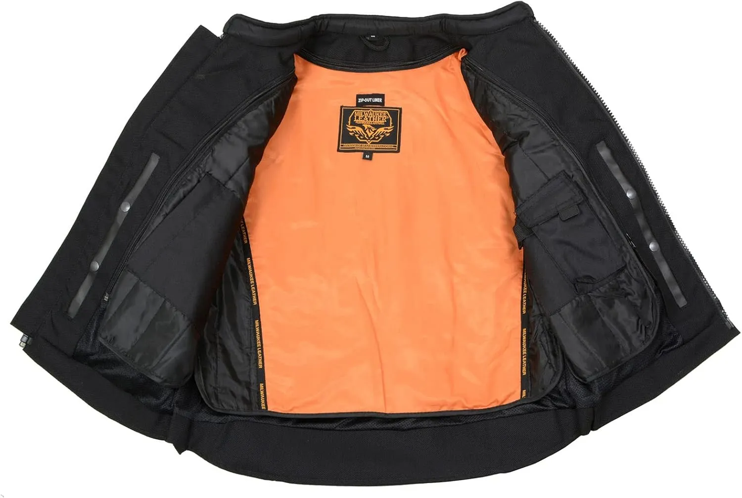 Milwaukee Leather Men's Armored Textile Motorcycle Rider Jacket-Year Round Wear - Large - Large